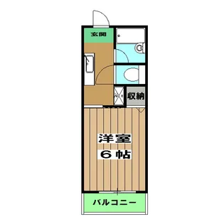 一谷ハイツ【1-6号室】の間取り