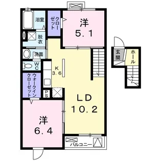 レジーナ倉梯【4階】の間取り