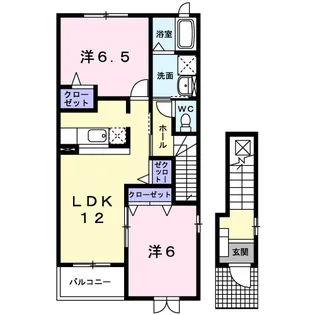 サンローレル B【2階】の間取り