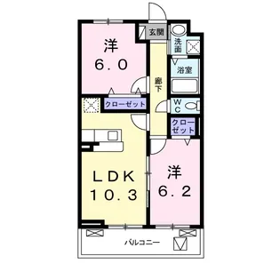 Elvita 広野中島【2階】の間取り