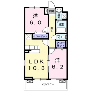Elvita 広野中島【2階】の間取り
