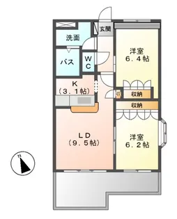 グランドール【1階】の間取り