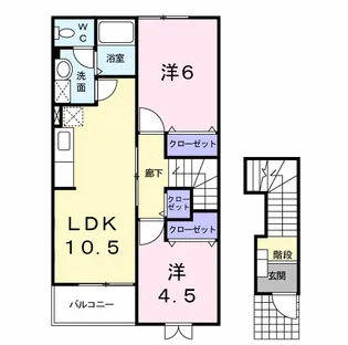 パディー・フィールド【2階】の間取り