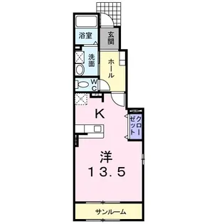 サニーヒル高貝【1階】の間取り