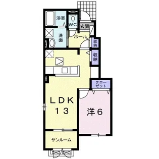 ラ ルーチェA【1階】の間取り