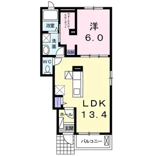 プルメリア イースト C【1階】の間取り