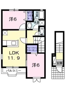 ラフィーネ緑岡A【2階】の間取り