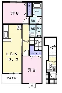 アステリアB【202号室】の間取り