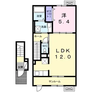 Un Parco 三段池【2階】の間取り