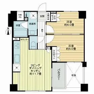 ライオンズ京都四条烏丸レジデンス【603号室】の間取り