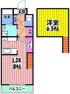 かんまつロックガーデン【206号室】の間取り