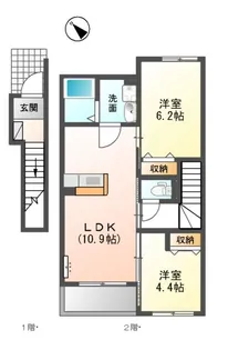 フリージア【2階】の間取り