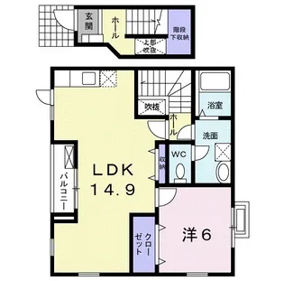 大阪府大阪狭山市茱萸木7丁目【アパート】の間取り