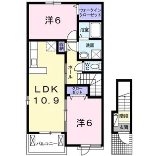 プロムナード 岸城【2階】の間取り