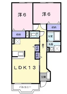 カリーノA【101号室】の間取り