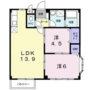エルディム山本Ⅱ【1階】の間取り