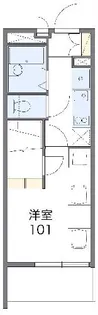 レオパレス月見ヶ丘【101号室】の間取り