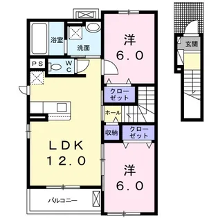アンシエルR【2階】の間取り