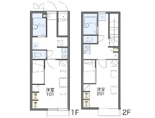レオパレスCure【107号室】の間取り