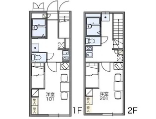 レオパレスアザレア【1階】の間取り
