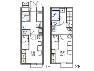 レオパレスシェロスⅡ【1階】の間取り