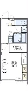 レオパレス美【101号室】の間取り