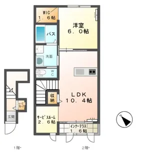 カサ・ベルデ鐘打坂【2階】の間取り