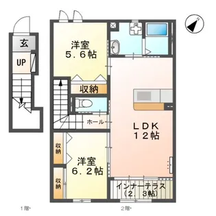 クレールヌーヴォー(Clair nouveau)【2階】の間取り