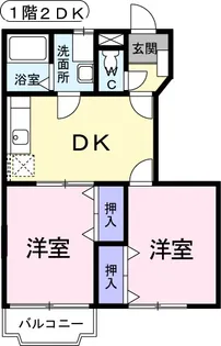 プリムヴェール【1階】の間取り
