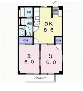 ニュ−シティ和田山【1階】の間取り
