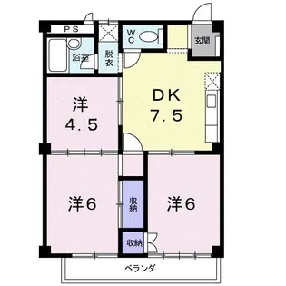 ドミール石田Ⅱ【2階】の間取り