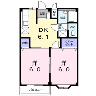 ガーデンシティハイツB【1階】の間取り