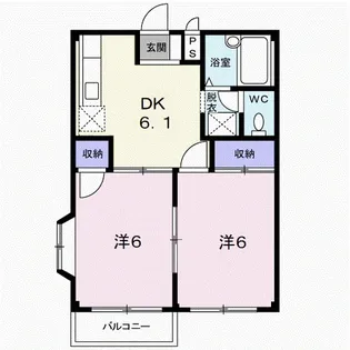 エルディム木村C【2階】の間取り