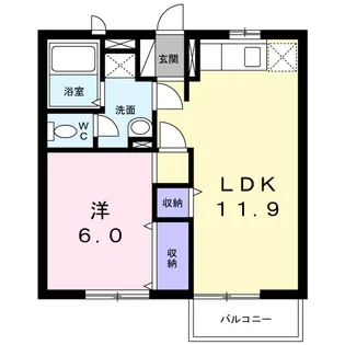 エコーハイツA【1階】の間取り