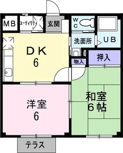 ロマニー平和坂ハイツ【2階】の間取り
