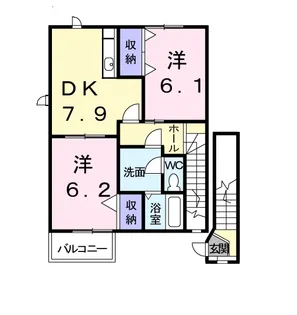 エスニックハウスB【2階】の間取り