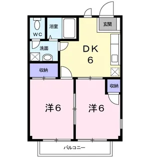 コーポエスポアール【2階】の間取り