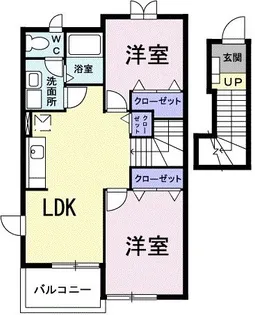サニープレイス B【2階】の間取り