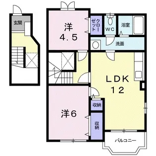 クラベールC【2階】の間取り