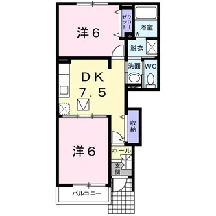 グランプレジールB【1階】の間取り