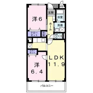 グラディオ 牛川【2階】の間取り