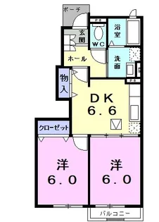 グランデカメリア山の手Ⅵ【1階】の間取り