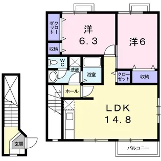 ラフィーネN【2階】の間取り