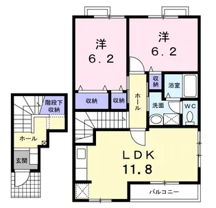 ラ・フェスタA【2階】の間取り