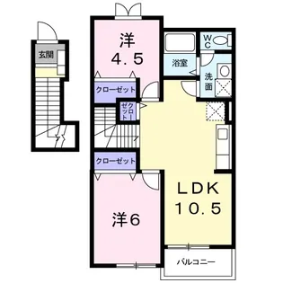 シャルマンヴィラB【2階】の間取り