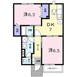 サンアメニティ秋の里B【1階】の間取り