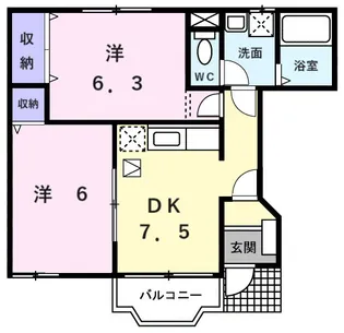 サウスウィンズ【1階】の間取り