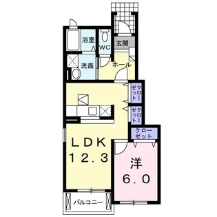 ラフィネ ドゥ【1階】の間取り