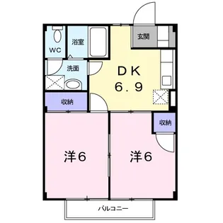 ヤマトハイツA【2階】の間取り