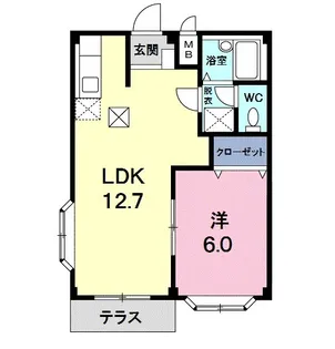 エルディム野川【1階】の間取り